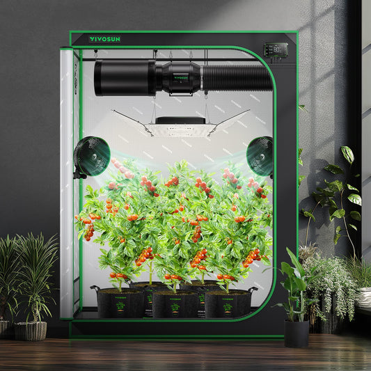 VIVOSUN S538 5x2 Grow Tent, 60"x32"x80" High Reflective Mylar with Observation Window and Floor Tray for Hydroponics Indoor Plant for VS2000/VSF4300
