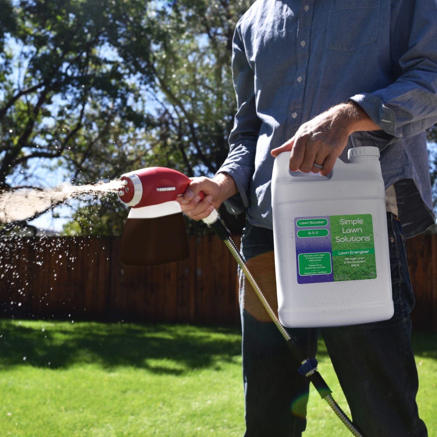 16-4-8 Lawn Food (2.5 Gallons) and Lawn Energizer Nitrogen & Iron (2.5 Gallons) and Root Hume, Humic (2.5 Gallons) - Simple Lawn Solutions