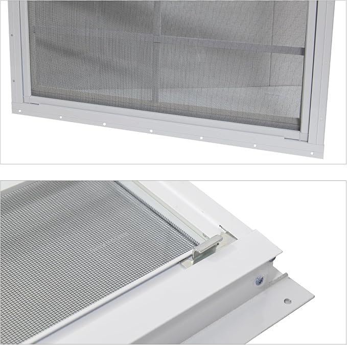 NeatiEase 2 Pack Shed Windows, 36" x 36" Flush Mount Window with Tempered Glass and Fiberglass Screen for Shed, Chicken Coop, Playhouse, Household, Garage