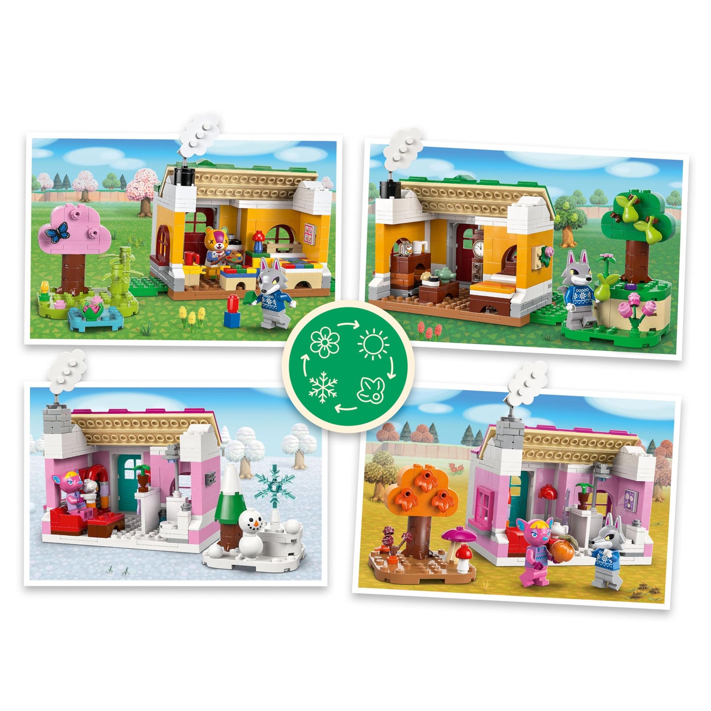 LEGO Animal Crossing Creative Houses: Seasons of Fun Building Toy - Pretend Play Set for Girls & Boys, Ages 7+ - Create 2 Houses W/1 Set of Building Blocks for Kids - Gift Idea for Birthdays -77057