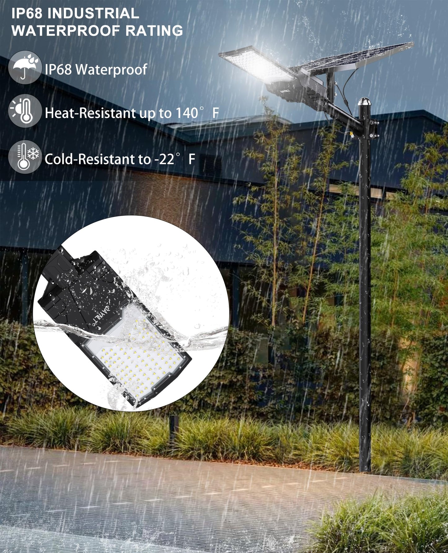 JAYNLT X-10000W Solar Street Lights Outdoor,6500K Ultra-Large Parking Lot Lights Commercial Dusk to Dawn,IP67 Industrial Grade Waterproof Solar Power Flood Security Lamps for Driveways,Yard
