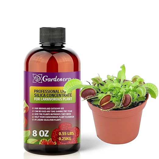 𝐏𝐑𝐄𝐌𝐈𝐔𝐌 Liquid Silica Plant Supplement - 8oz (250mL) - Carnivorous Plants Liquid Silica Boost Fertilizer - Stronger Stems & Healthy Leaves for Indoor & Outdoor Plants (Makes 45 Gallons)