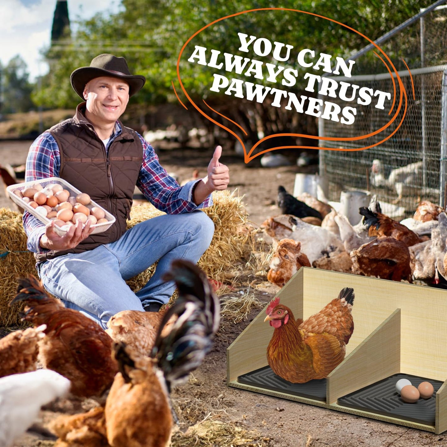 Chicken Nesting Box Liners: Washable Nesting Pads for Laying Eggs, 12x12, 10 Pack