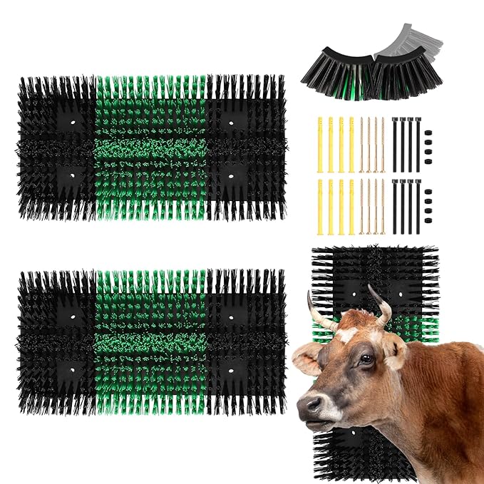 2pcs Upgraded XL Livestock Scratching Brush with 16 Screws – Large Cattle and Horse Grooming Brush, Itch Relief for Horses, Goat, Cattle,Cow,Sheep, and Pig,Livestock Supplies.