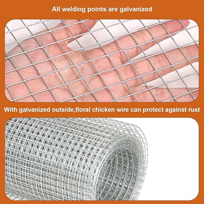 Hardware Cloth, 1/2 inch 36inx50ft 21GA Hot-dip Galvanized Wire Mesh, Wire Fence, Chicken Wire Mesh,Poultry Farming, Garden Fence,Wire Mesh, Tree Protection, Gopher Wire, Rabbit Wire.