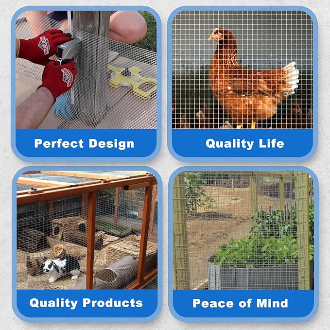 1/2 inch Hardware Cloth 48" x 50' 19 Gauge - Black Vinyl Coated Mesh Roll Perfect for Chicken Wire Fencing and Garden Protection, Ideal Tree Guard Solution