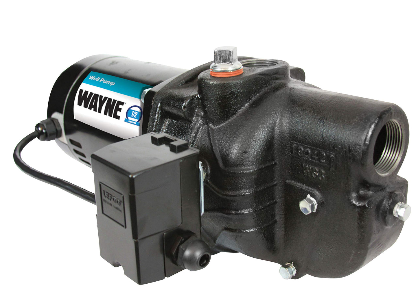 WAYNE SWS50-1/2 HP Cast Iron Shallow Jet Well Pump - Up to 375 Gallons Per Hour - Heavy Duty Shallow Well Pump
