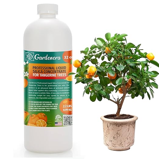 𝐏𝐑𝐎𝐅𝐄𝐒𝐒𝐈𝐎𝐍𝐀𝐋 Liquid Silica Plant Supplement - 32oz - Tangerine Trees Liquid Silica Boost Fertilizer - Stronger Stems & Healthy Leaves for Indoor & Outdoor Tangerines (Makes 180 Gallons)
