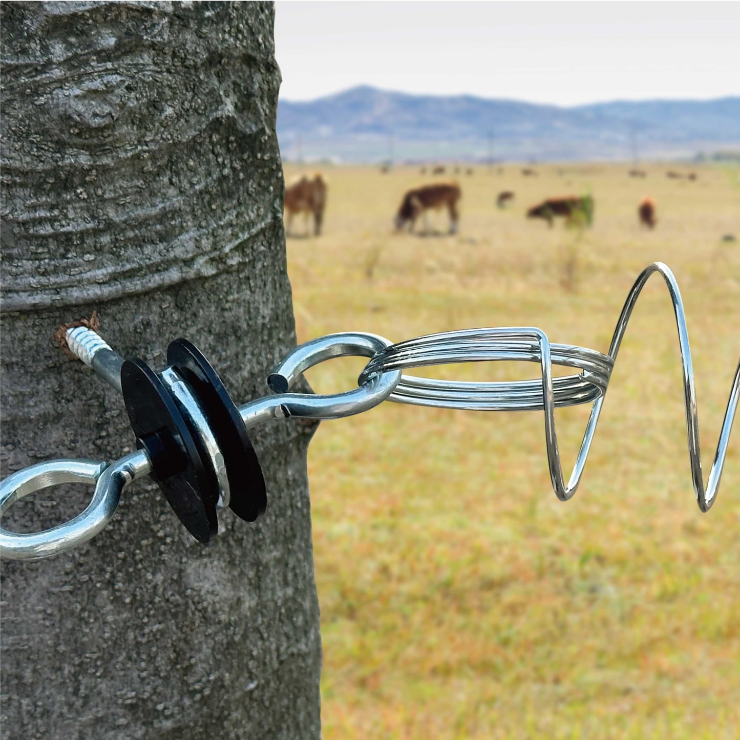 5 Pack Electric Fence Gate Kit, with Spring Gate Handle, 2 Anchor Insulators and 19.69-Feet Tension Big Spring，for Electric Fence Gate Livestock Fence Agricultural Fencing and Pasture