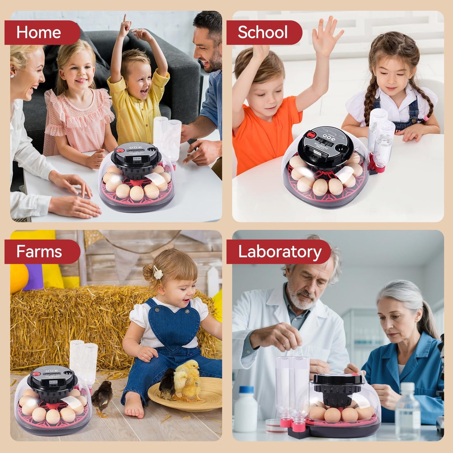 Humorrap 12 Egg Incubators with Temperature and Humidity Control Automatic Eggs Turner Egg Candler for Hatching Chicken