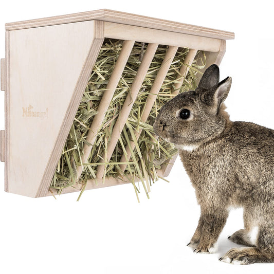 Niteangel Pet Wooden Hay Manger with Seat, Large Size, 9-7/8'' x 6-3/4'' x 8'' (Plywood)