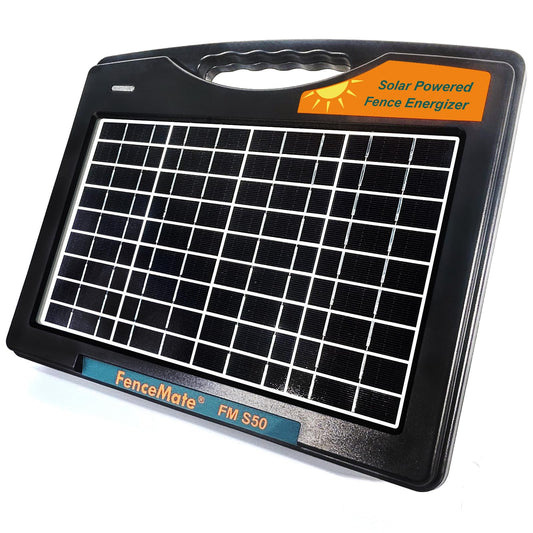 FenceMate Solar Powered Fence Charger 0.65J to 30 Miles for Containment of Livestock, Poultry or Hobby Farming, Portable Electric Fence Charger for Exclusion of Nuisance or Wild Animals Low Impedance
