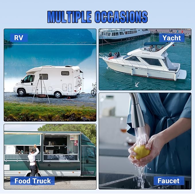 ECO-WORTHY RV Water Pump 12Volt 3.5GPM 50PSI 12V Fresh Diaphragm Pump with Pressure Switch and Self-Priming for RV Yacht Garden Sprayer Food Truck