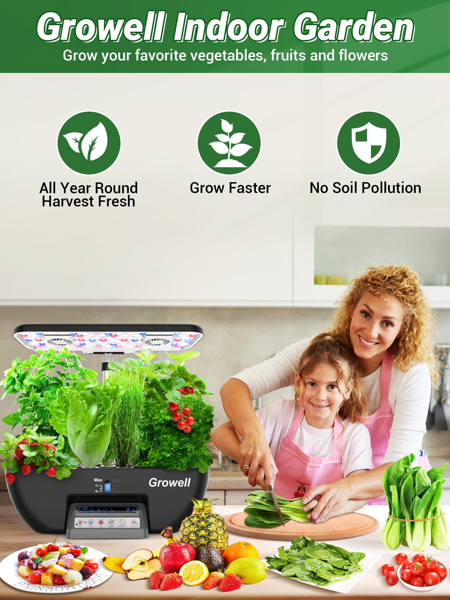 Growell 17 Pods & 16 Pods Hydroponics Growing System Kit