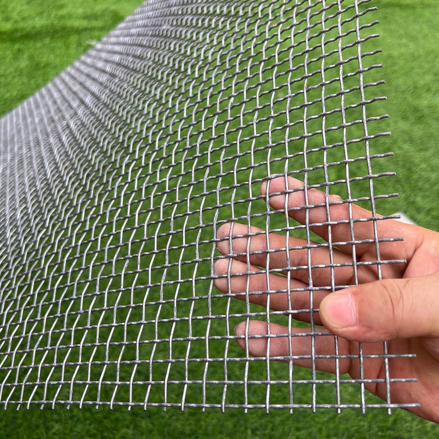 FengYoo 16 Gauge Strong Galvanized Woven Mesh 40"X24" 1/3" Mesh(About 0.32")|Delivered Flat|Poultry Cage Netting -Anti-Rodent Steel Mesh Crimped Mesh Snake Fence Chicken Wire Fencing-Corrugated Wire