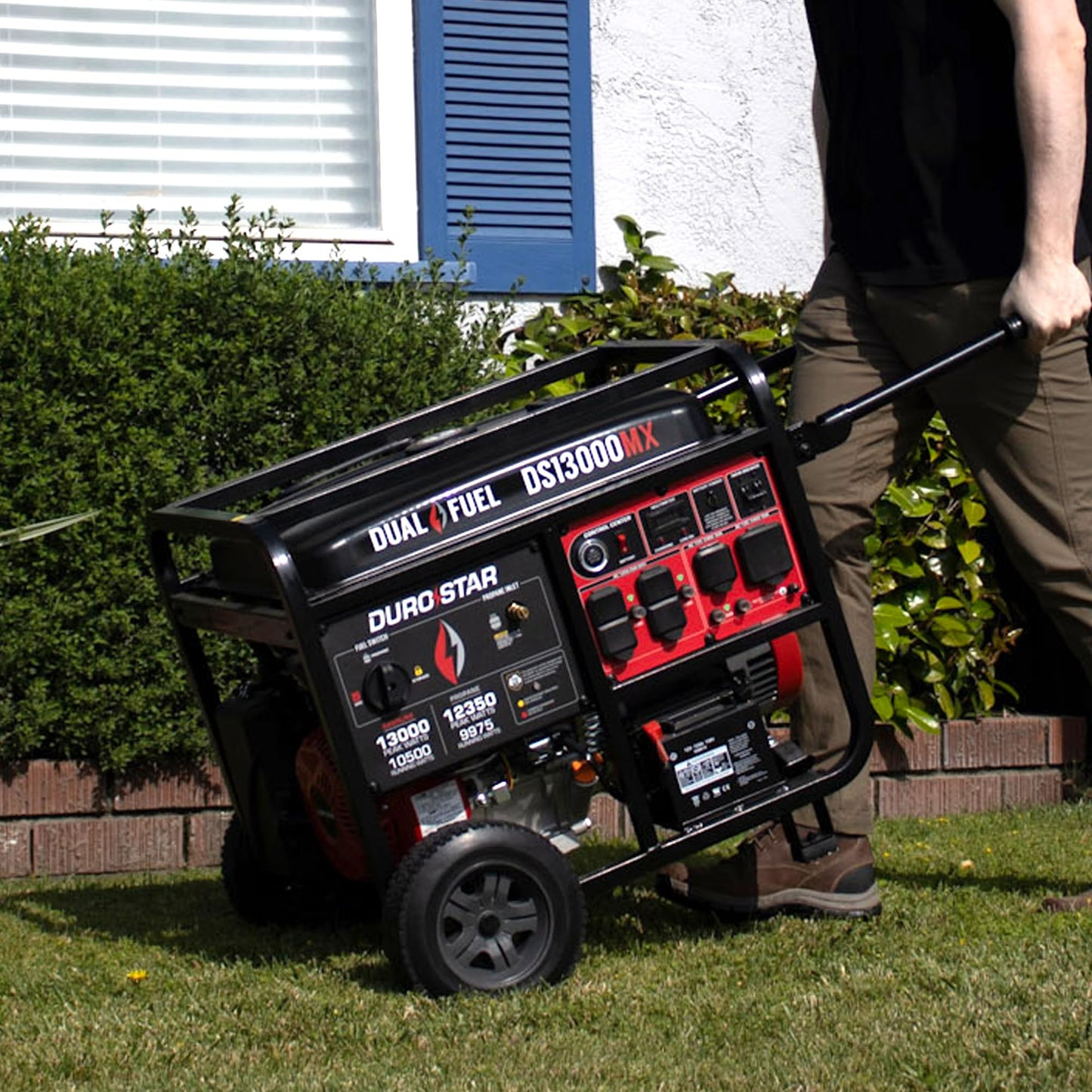 DuroStar DS13000MX 13,000-Watt 500cc Dual Fuel Portable Generator - Gas and Propane, Remote Electric Start, Whole Home Power Backup, Transfer Switch Ready, RV & Emergency Ready