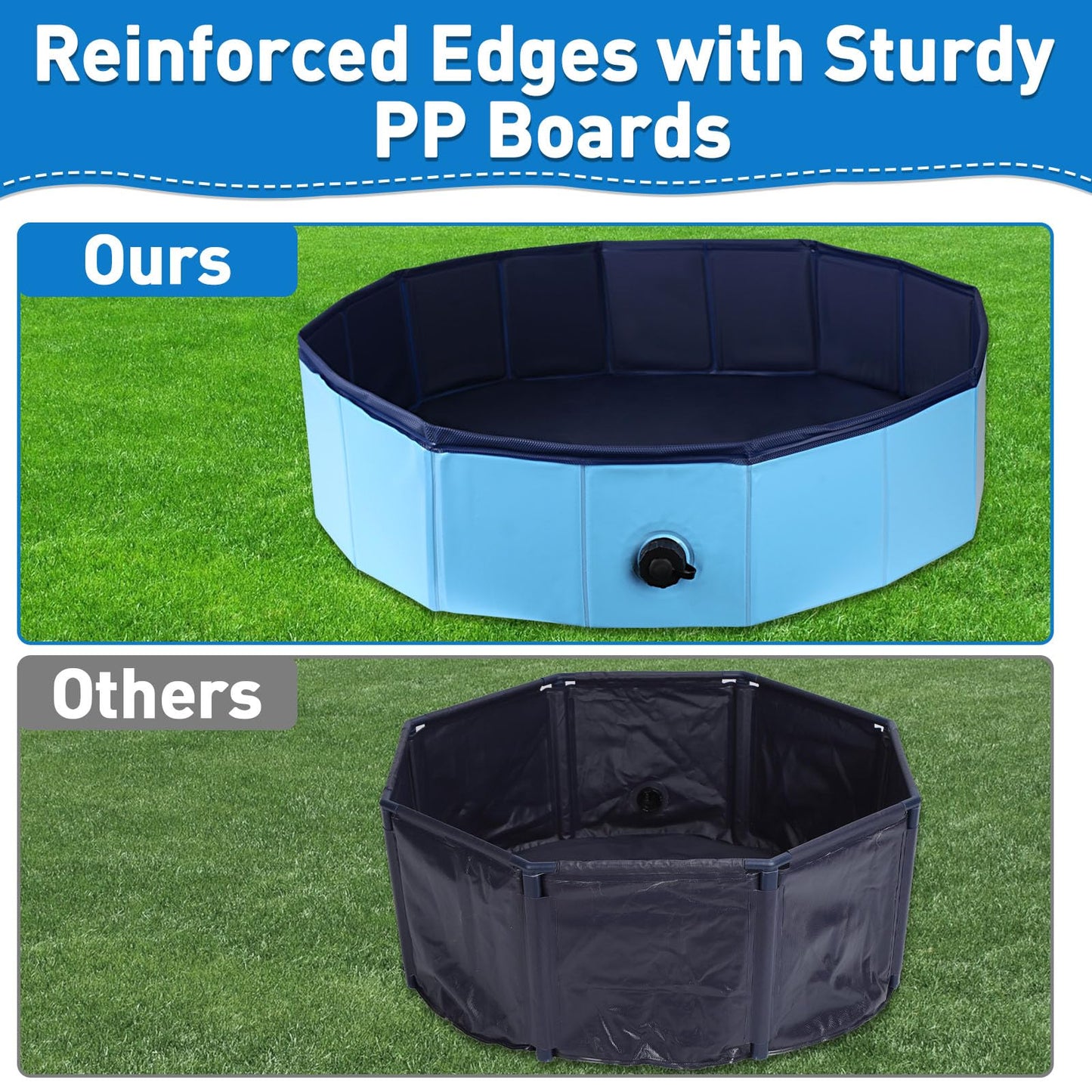 Hdnbsp Foldable Duck Pool, Portable Hard Plastic Duck Pond Tub, Collapsible Duck Pools for Pet Ducks, Dogs and Cats – Indoor & Outdoor Use, Hard Shell, Easy to Clean and Store