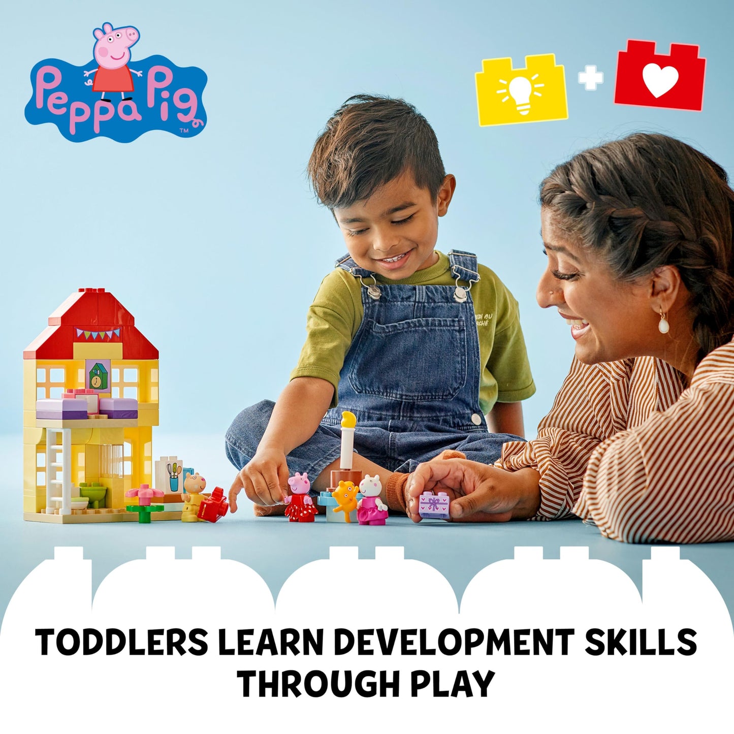 LEGO DUPLO Peppa Pig Birthday House Playset with 3 Animal Figures, Educational Toy for 2 Year Olds, Buildable Dollhouse for Creative Role Play, Peppa Pig Toy for Girls, Boys and Toddlers, 10433