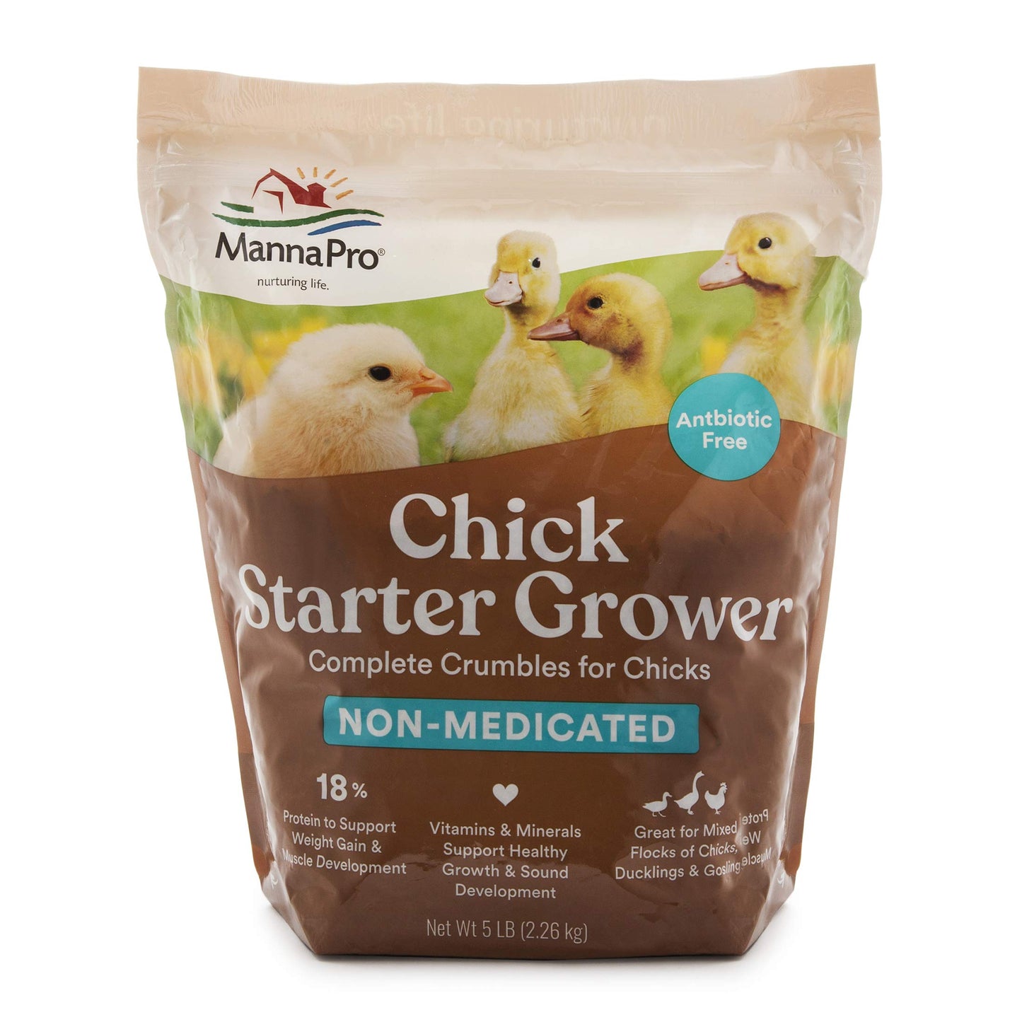 Manna Pro Chick Starter Food 5 Pounds and Chick Grit Digestive Supplement for Young Poultry 5 lbs