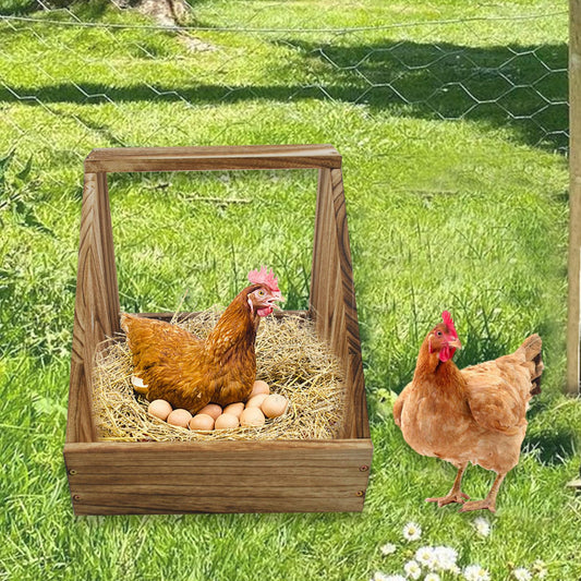 MUYG Chicken Nesting Box,Wooden Single Compartment Chicken Nesting Boxes Chicken Coop Accessories Easy Assembly Hen Nest Boxes Large Duty Laying Nest Box for Chickens Hens Ducks Poultry