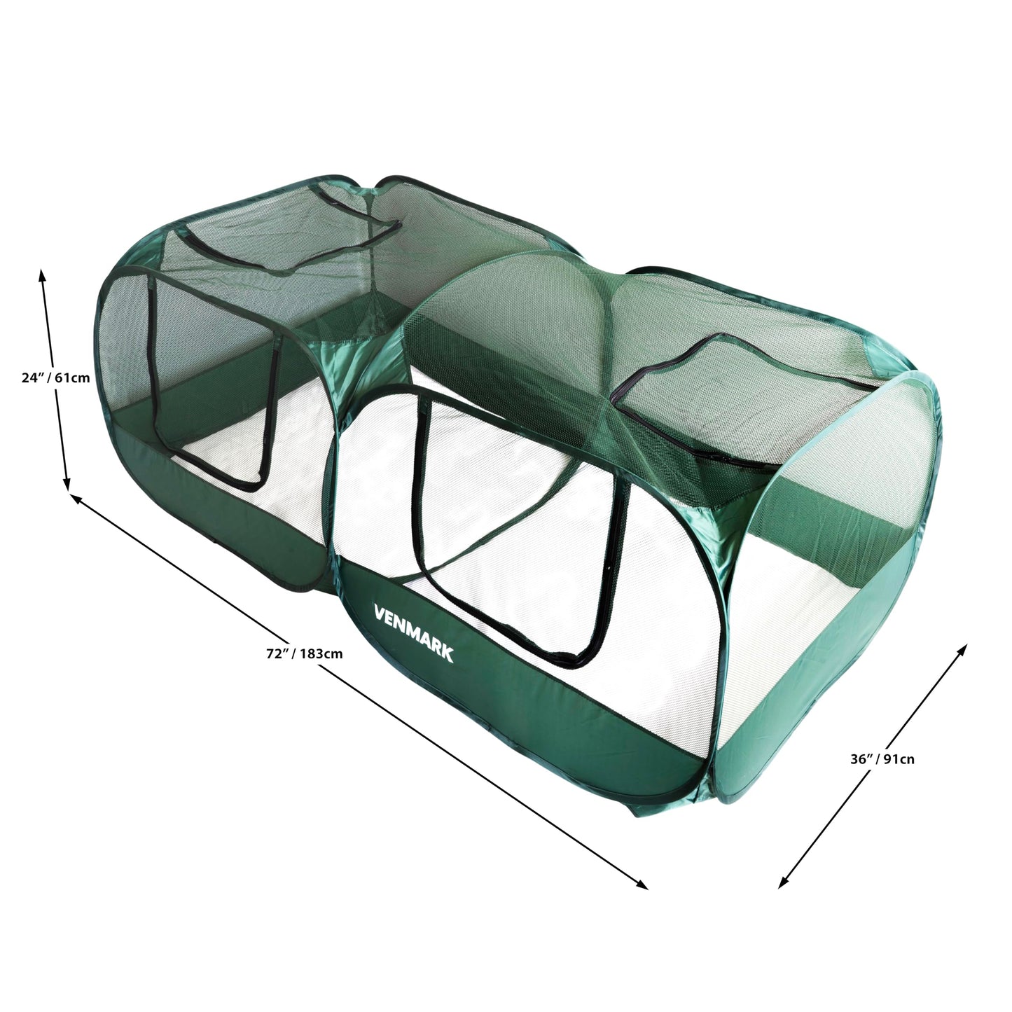 Venmark Portable Chicken Coop - Small Animal Playpen and Pop Up Chicken Coop Run - Transparent Breathable Mesh Net and Foldable - Complete with Collapsible Food/Water Bowl