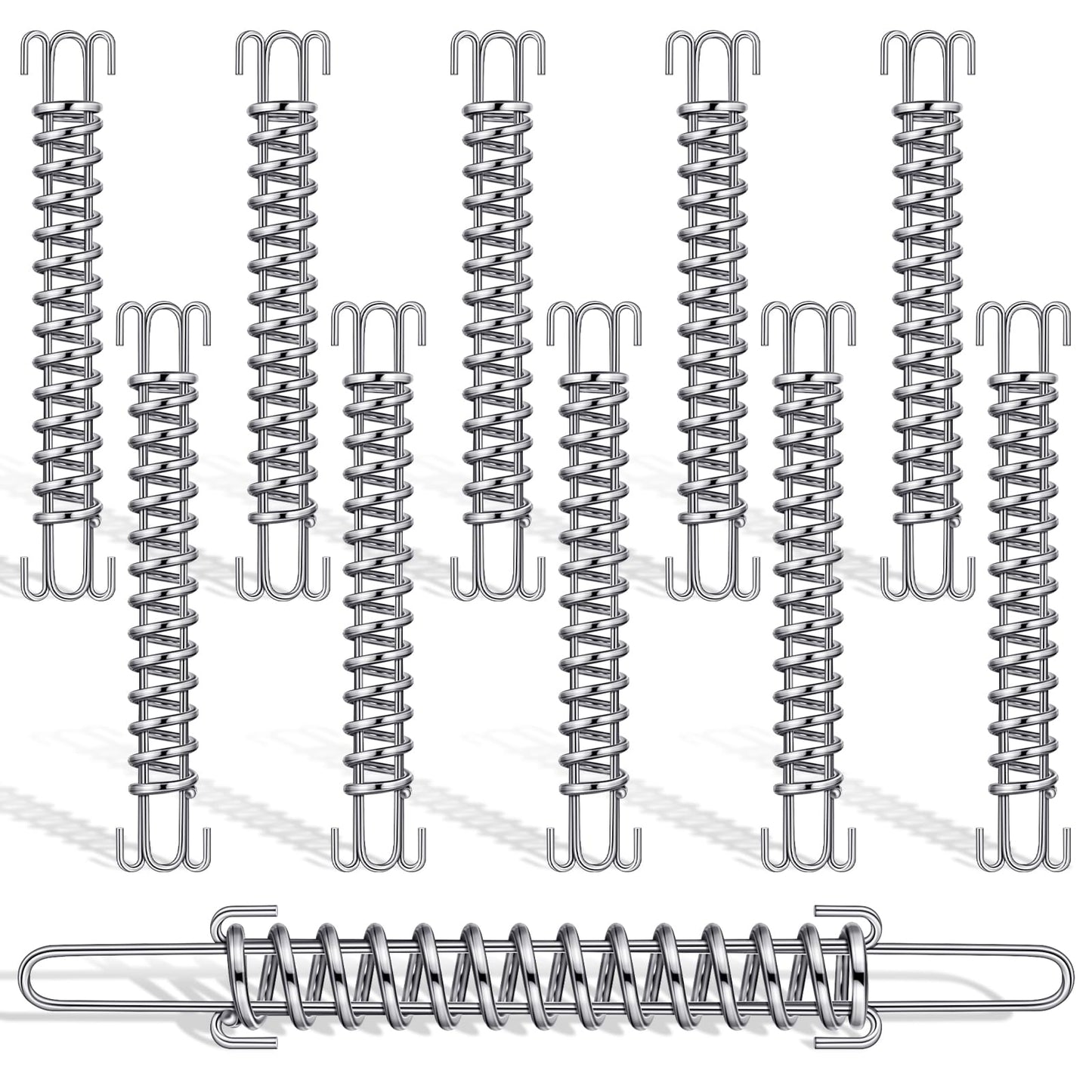 Tandefio 10 Pcs Heavy Duty Electric Fence Tension Spring, Electric Fence Spring Livestock Spring Gates, Galvanized Steel Livestock Spring for Permanent and Flexible Agricultural