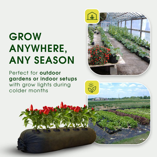 GardenSoxx 4x8 50ft Tubular Fabric Plant Pots with Full Drip Irrigation System - Heavy Duty Mesh for Optimal Airflow, Customizable up to 32 sqft Garden for Fruit, Vegetables and Flowers