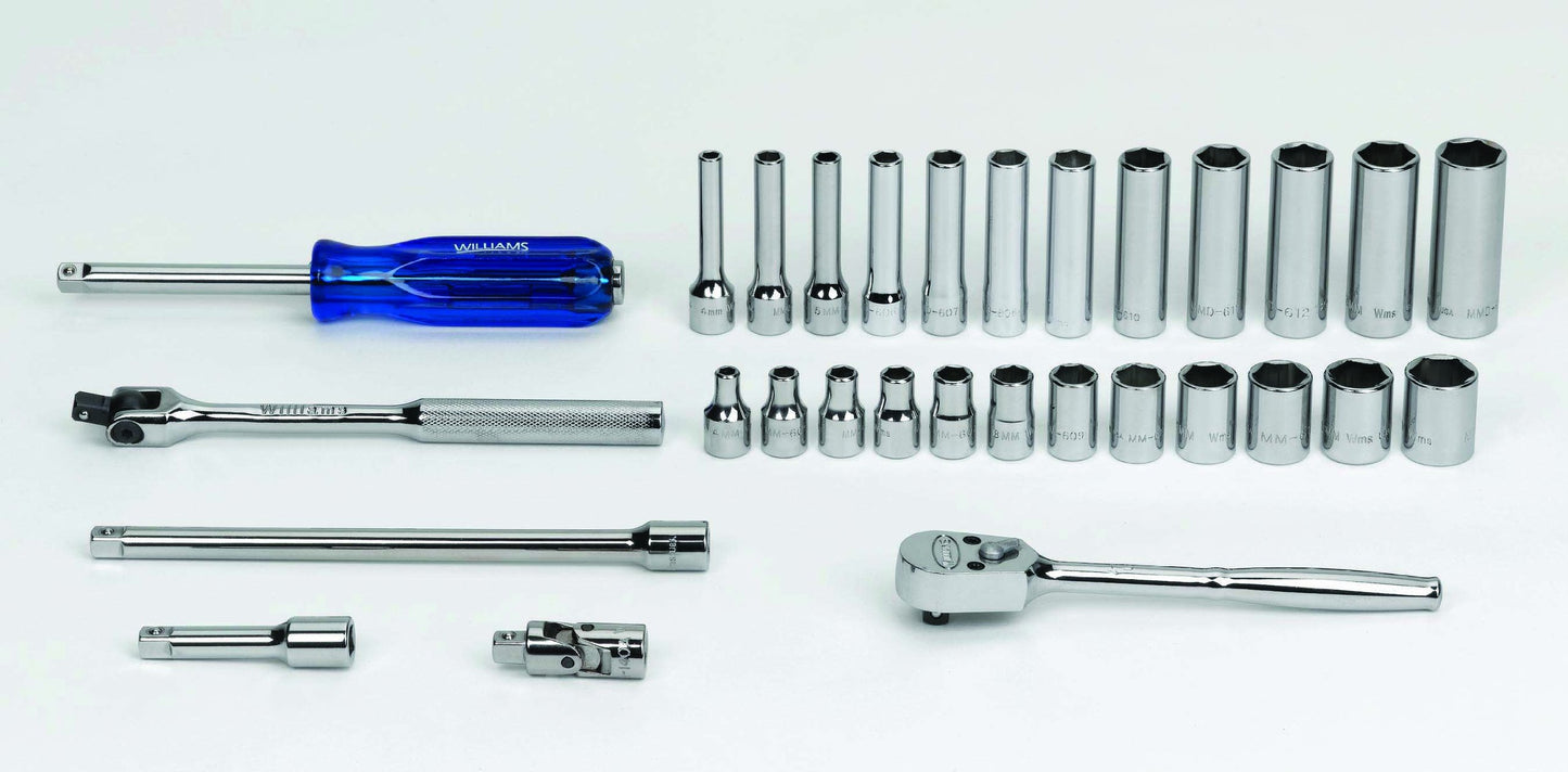 Williams MSM-30HF 30-Piece Metric Socket and Drive Tool Set