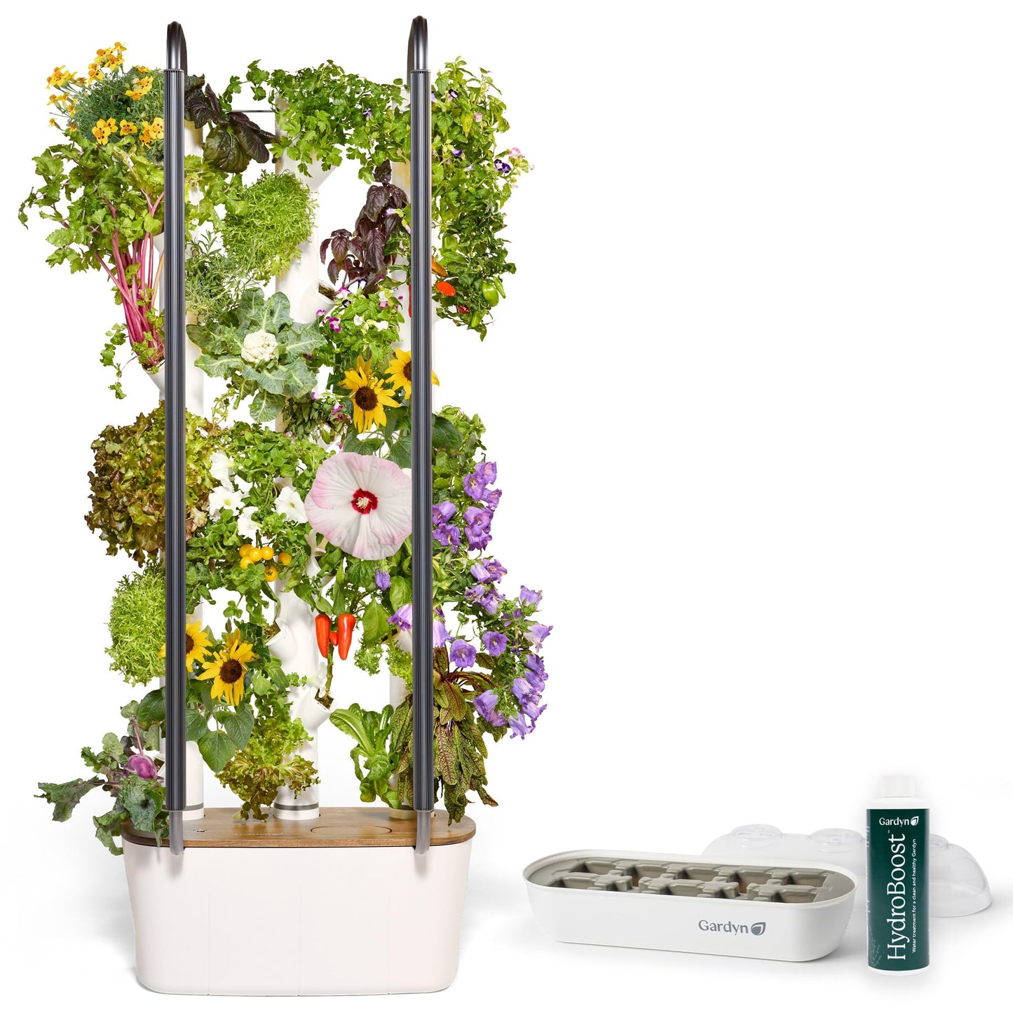 Gardyn 4.0 Bundle with Hydroponics Growing System Vertical Indoor Tower Garden, Germination Nursery & HydroBoost (4.0 Gardyn Home Kit, 30 Free Non-GMO Plants, LED Grow Lights, 30 Day Kelby Trial)