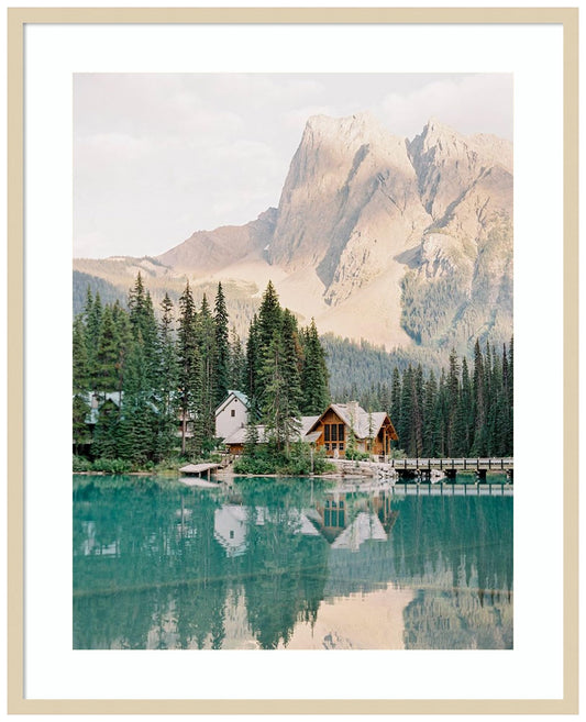 Amanti Art Framed Wall Art Print 41x33 Lodge Reflection by Justine Milton, Landscapes Wall Art, Rustic Farmhouse Decor, X-Large Poster Painting Artwork for Living Room, Bedroom, Bathroom, Office