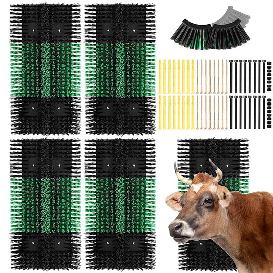 4pcs Upgraded XL Livestock Scratching Brush with 32 Screws – Large Cattle and Horse Grooming Brush, Itch Relief for Horses,Sheep, Goat, Cattle,Cow,and Pig,Livestock Supplies.