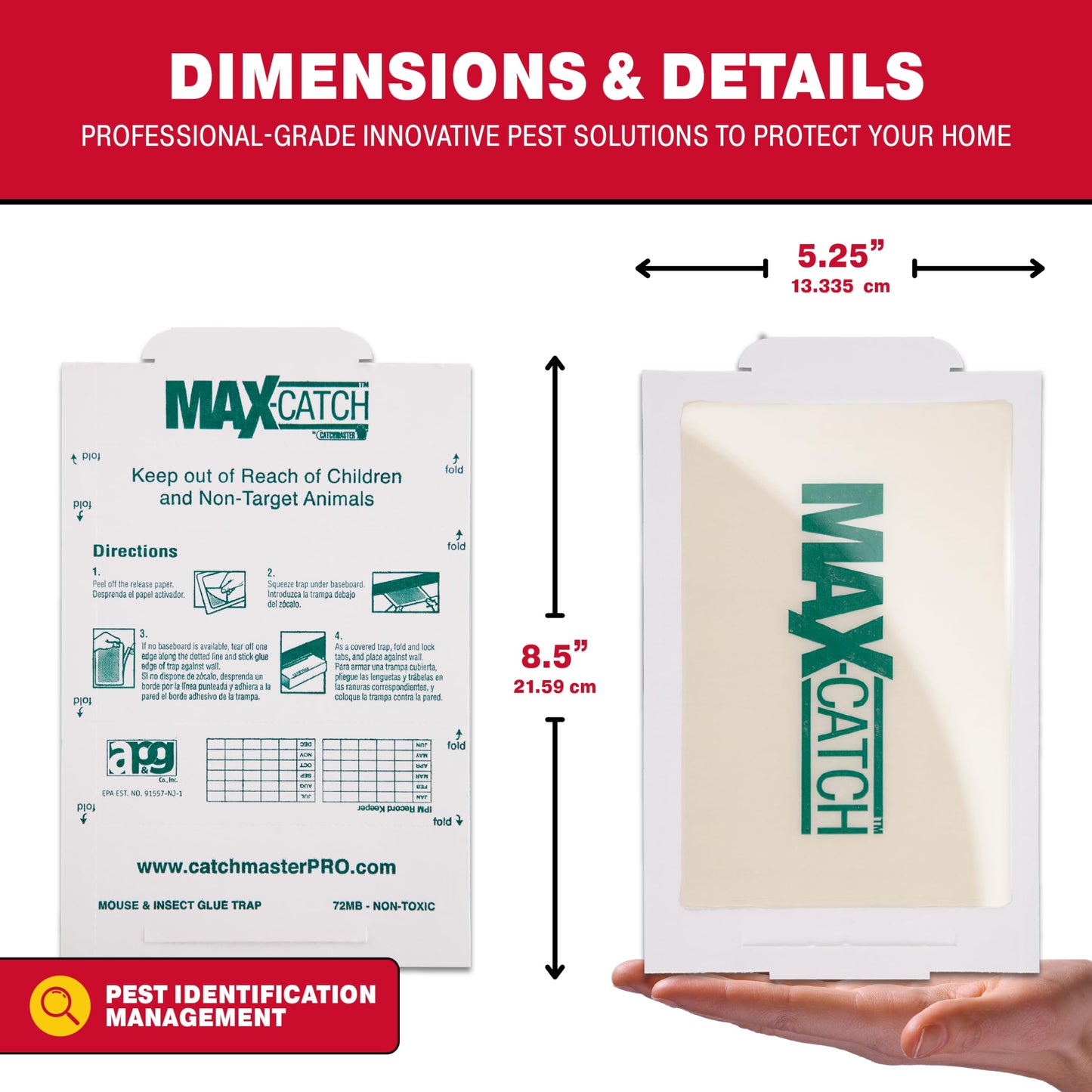Catchmaster Max-Catch Mouse & Insect Glue Trap 36PK, Mouse Traps Indoor for Home, Sticky Pest Control Adhesive Tray for Catching Bugs, Non Toxic Bulk Unscented Glue Boards