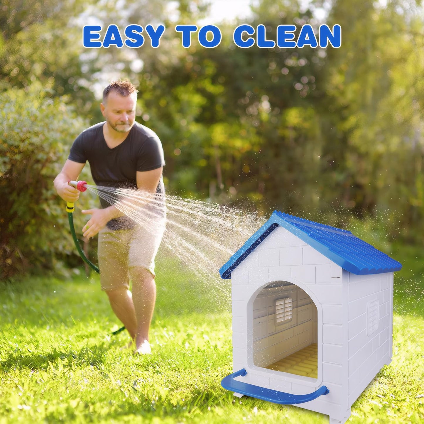 Waterproof Chicken Nesting Box for Laying Eggs - Easy to Assemble, Washable Nesting Pad, Wall or Ground Mounted, Indoor & Outdoor Use for Chicken, Duck, Rabbit, Poultry (1 Pack)