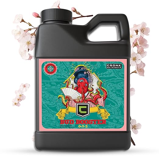 Cronk Nutrients Bud Booster - Best Budding Fertilizer for Maximum Blooms - Hydroponic Nutrients for The Bloom Phase - Balanced pH Formula - Suitable for Soil, Soilless, and Hydroponic Systems (4L)