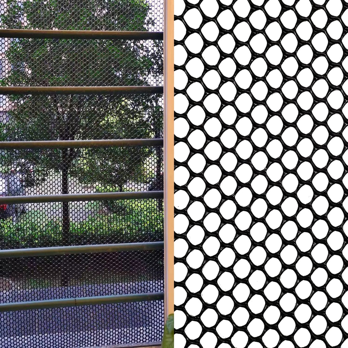 15.7IN x 10FT Plastic Wire Mesh Fence Chicken Mesh Fence for Dogs, Rabbits & Poultry - Chicken Netting - Plastic Fencing & Garden Netting Solution Snake Barrier - Balcony Netting for Pets