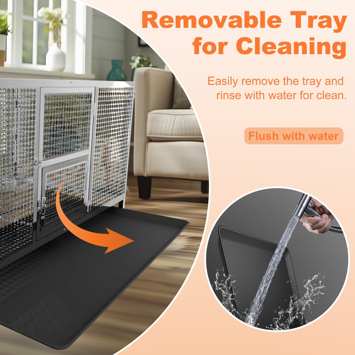 BingoPaw Outdoor Chicken Coop Cage: Heavy Duty Stainless Steel Chicken Coop Poultry Crate with Waterproof Cover - Indoor Pet Kennel with Feeding Door and Tray for Puppy Rabbits Duck Guinea Pig Cats