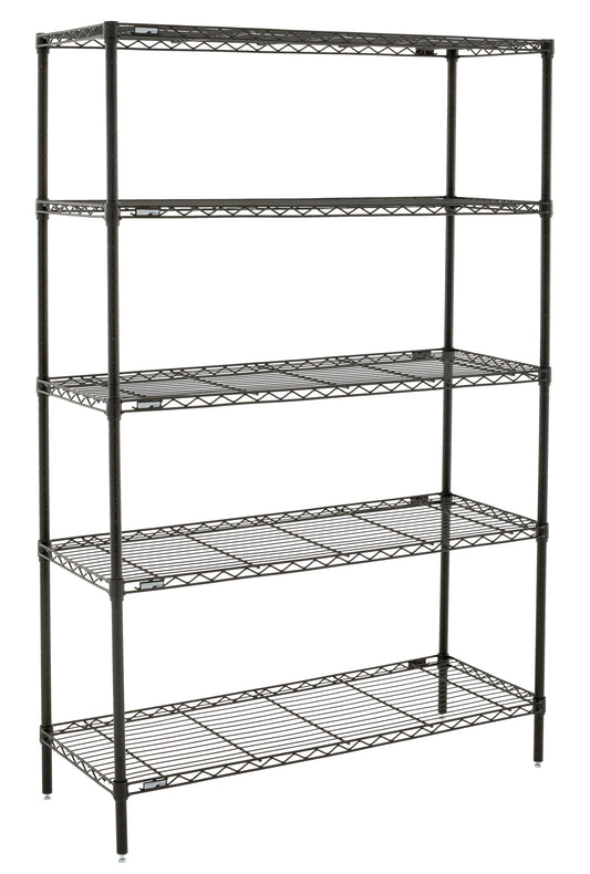METRO Professional's Choice Commercial-Grade NSF Shelving Unit - Multipurpose Adjustable Wire Shelf for Home, Garage, Kitchen and More - 5 Shelves, 18" W x 48" L x 74" H - Black