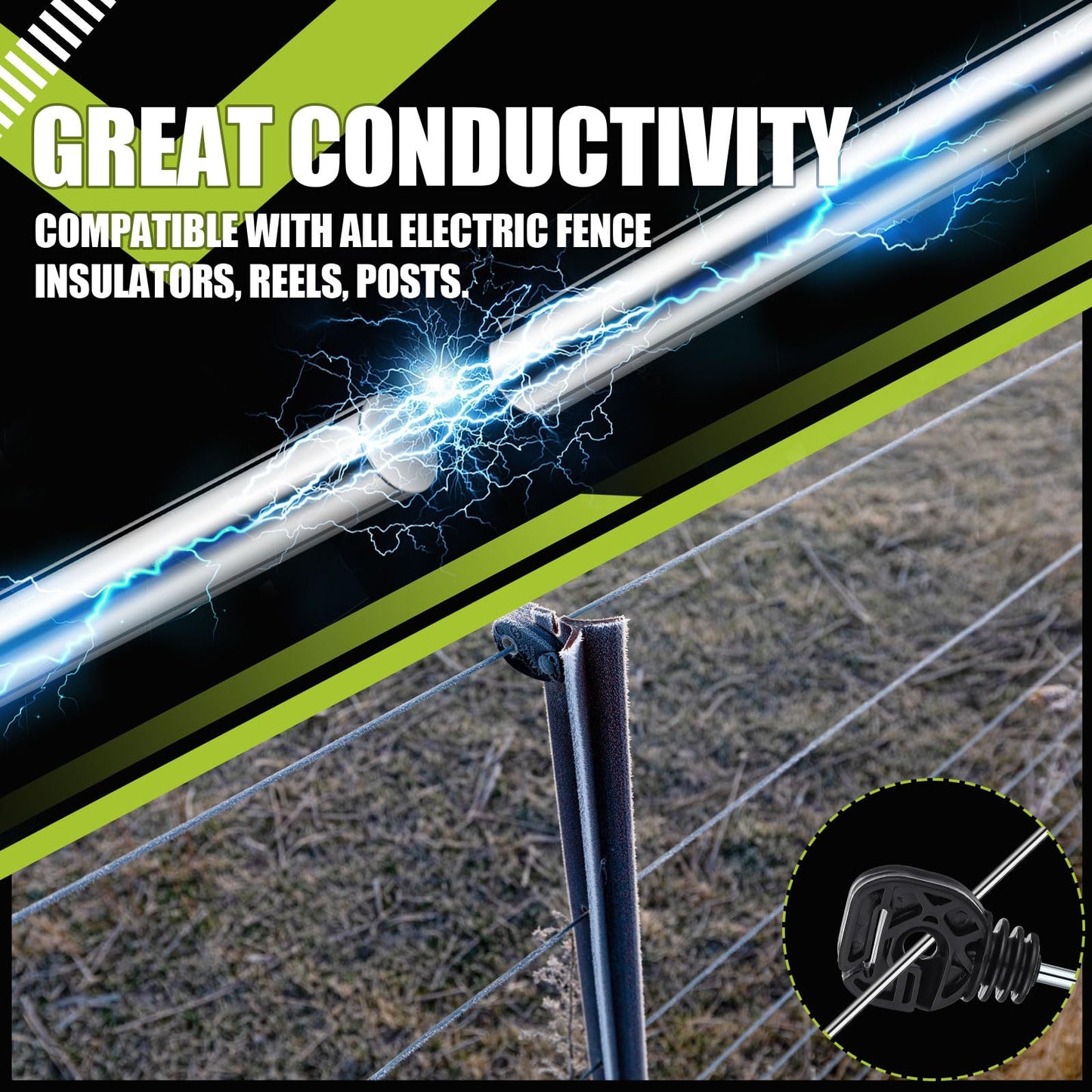 Blulu 14 Gauge Aluminum Electric Fence Wire 1000 ft Aluminum Garden Electric Fence Magnesium Alloy Chicken Wire, High Conductivity and Durability