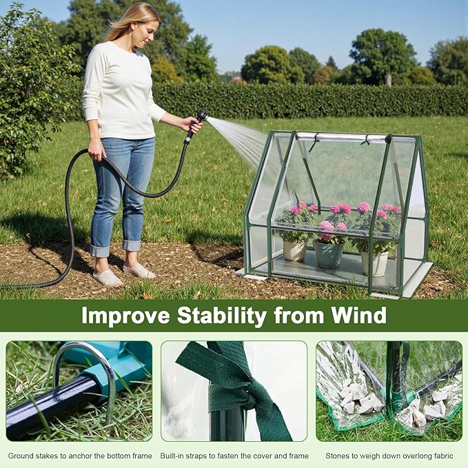 Mini Greenhouse, 35×35×36" Portable Greenhouse for Indoor Outdoor, Small Green House for Plants, Seedling, Germination