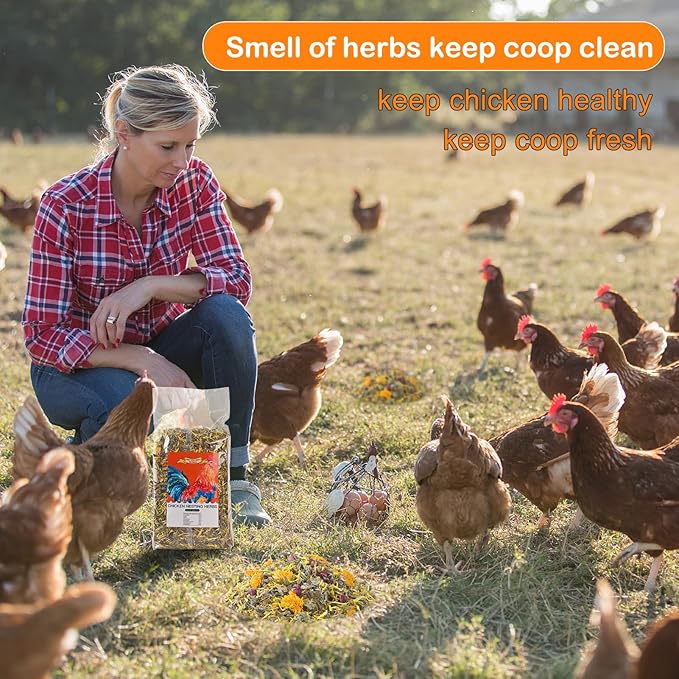 21 Oz Chicken Nesting Herbs Flowers Premixed Dried Poultry Herbs Natural Nesting Box Pads Roost House Lime Feed Grit Herbs Bedding Supplies for Chicken Duck Coop Feeder Freshness Egg Laying Coop Smell