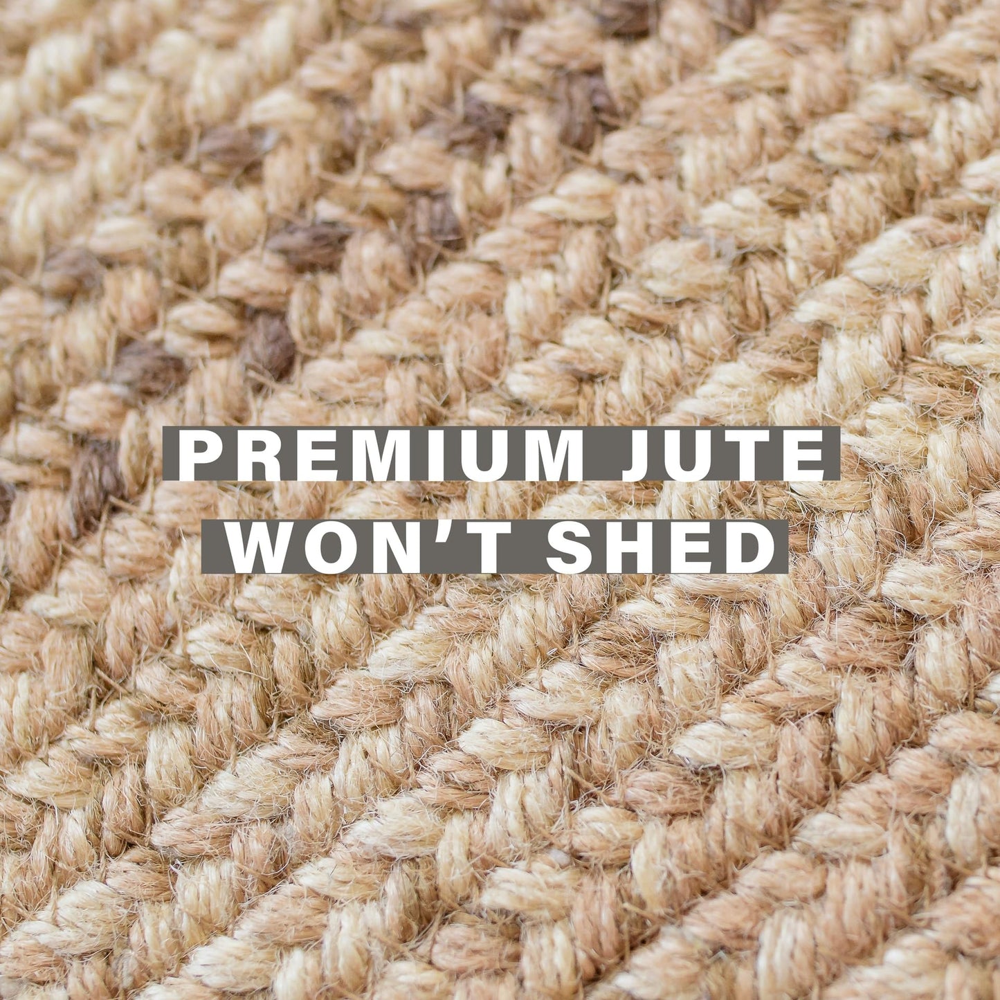 Homespice Cookie Dough Jute Braided Rug 5x8' - Rustic Country Rugs for Living Room and Bedroom for Farmhouse Decor