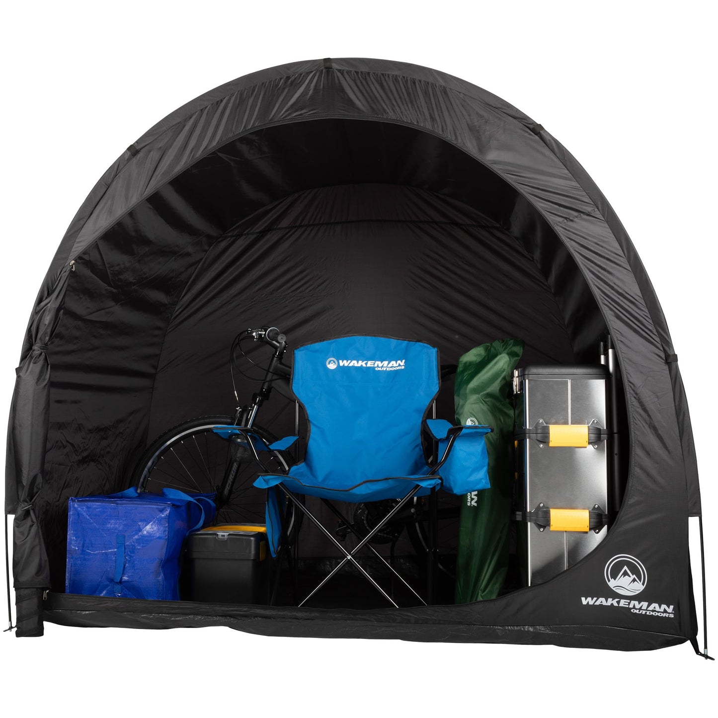Bike Storage Shed - 6.5x5.3x5.3 Bike Cover Holds up to 4 Bicycles - Water and UV-Resistant Pop Up Tent with Carry Bag by Wakeman Outdoors (Black)