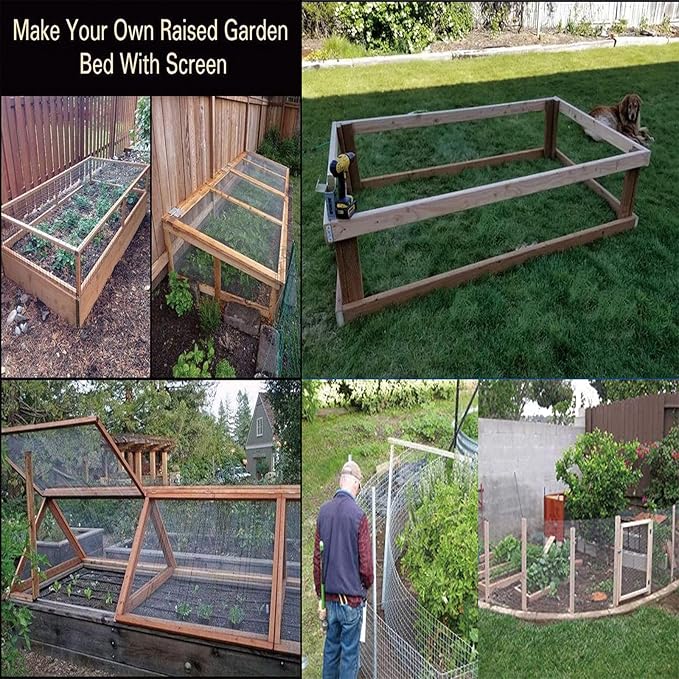 1/2” Galvanized Hardware Cloth 48" x 100' 19 Gauge, Hot-dip Galvanized After Welding, Chicken Wire Raised Garden Bed Plant Supports Poultry Netting Wire Cloth &Galvanized Wire Mesh Roll
