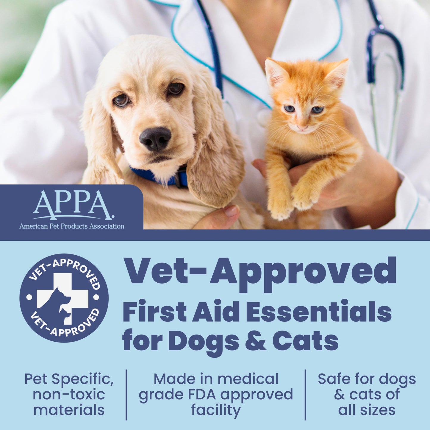 Dog First Aid Kit - Vet Approved Pet First Aid Supplies to Treat Dogs & Cats in an Emergency - Pet First Aid Kit Guide, Tick Remover, Slip Leash & Medical Essentials for Home, Camping, Car, RV, Travel