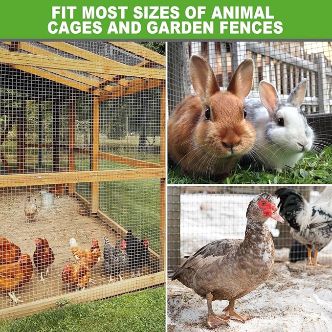 Land Guard Hardware Cloth 1/2 Inch 48inx100.1ft 19 Gauge Square Chicken Wire Fence Mesh Roll Raised Garden Bed Plant Supports Poultry Netting Cage Snake Fence…