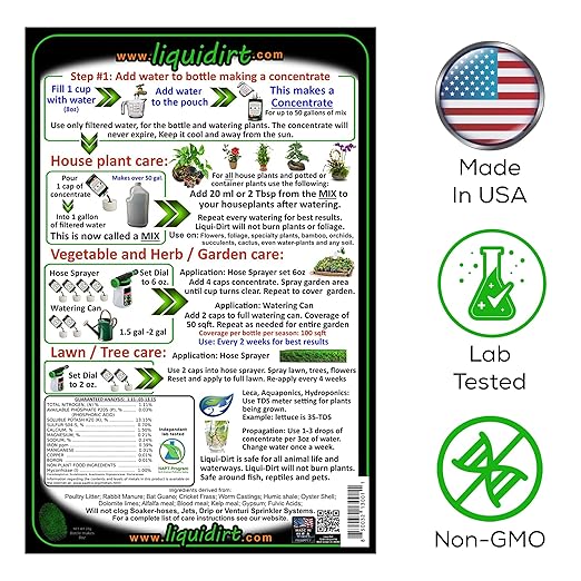 Naturally Organic Plant Food Fertilizer for Indoor Houseplants, Rare Aroids, Flowers, Gardens, Vegetables, Herbs - All Purpose NPK with 18 Vitamins, Micro-Fungi & Bio-Organisms - 50 Gal Kit