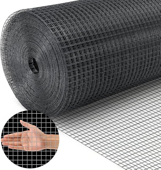 Land Guard Hardware Cloth 1/2 inch 48inx100.1ft PVC Vinyl Coated 19 Gauge Square Chicken Wire Fence Mesh Roll Raised Garden Bed Plant Supports Poultry Netting Cage Snake Fence…