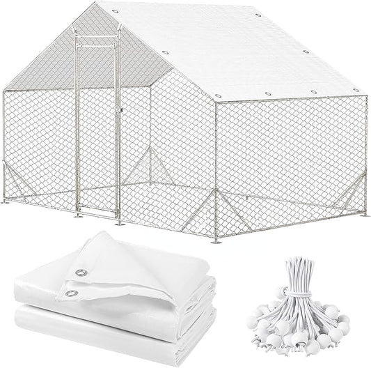 Chicken Coop Cover,11.48 * 6.23 FT Cover for Chicken Run Large Metal Chicken Coop Pen