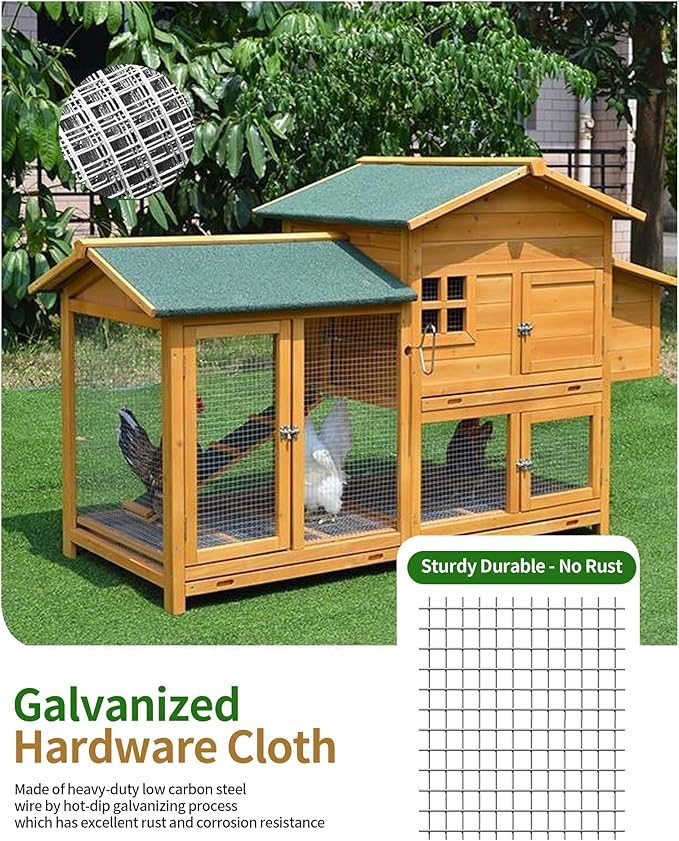1/2" x 36" x 100FT Silver Hardware Cloth - Hot-Dip Galvanized Chicken Wire Fencing, 19 Gauge Welded Wire Mesh Roll for Chicken Coop, Rabbit, Snake, Deer Fencing and Garden/Tree Protection