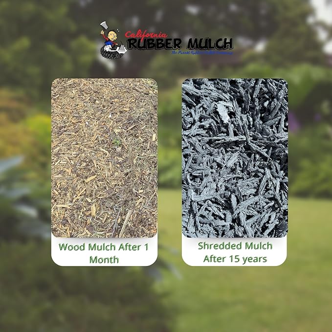 100% Wire-Free Shredded Rubber Mulch – Gray – 10 lb (0.6 cu ft) – Long-Lasting, Low Maintenance, Safe for Kids & Pets – Ideal for Landscaping & Playgrounds